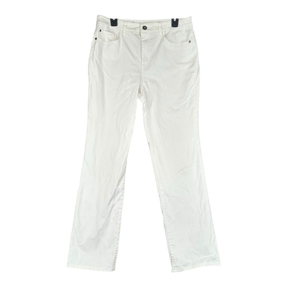 Christopher & Banks 10 White Jeans Stretch Classic Fit Casual Mature Nau…